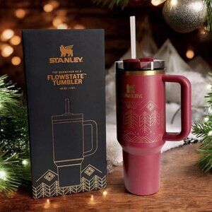 New in Box Winterscape Quencher H2.0 FlowState™ Tumbler | 40 OZ Cranberry Red
